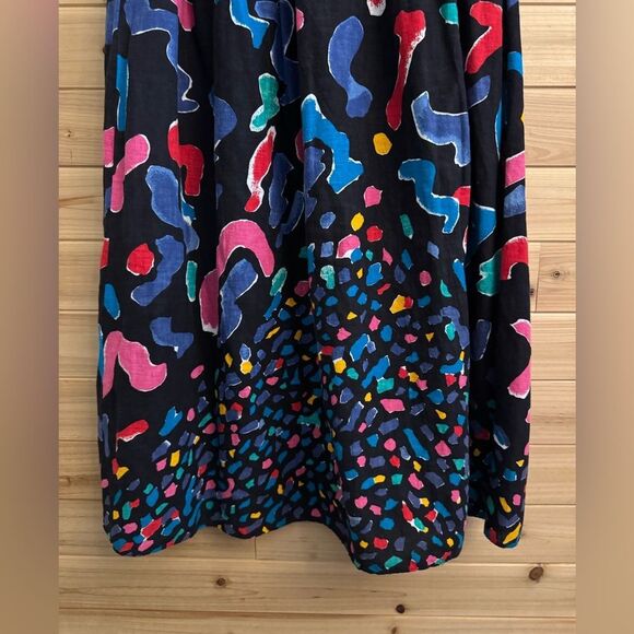 Vintage Saks Fifth Avenue Size Medium Bright Colorful Abstract Linen Blend Skirt - Picture 8 of 11